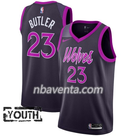 Camiseta Niños Minnesota Timberwolves Jimmy Butler 23 2018-19 Nike City Edition Violeta Swingman